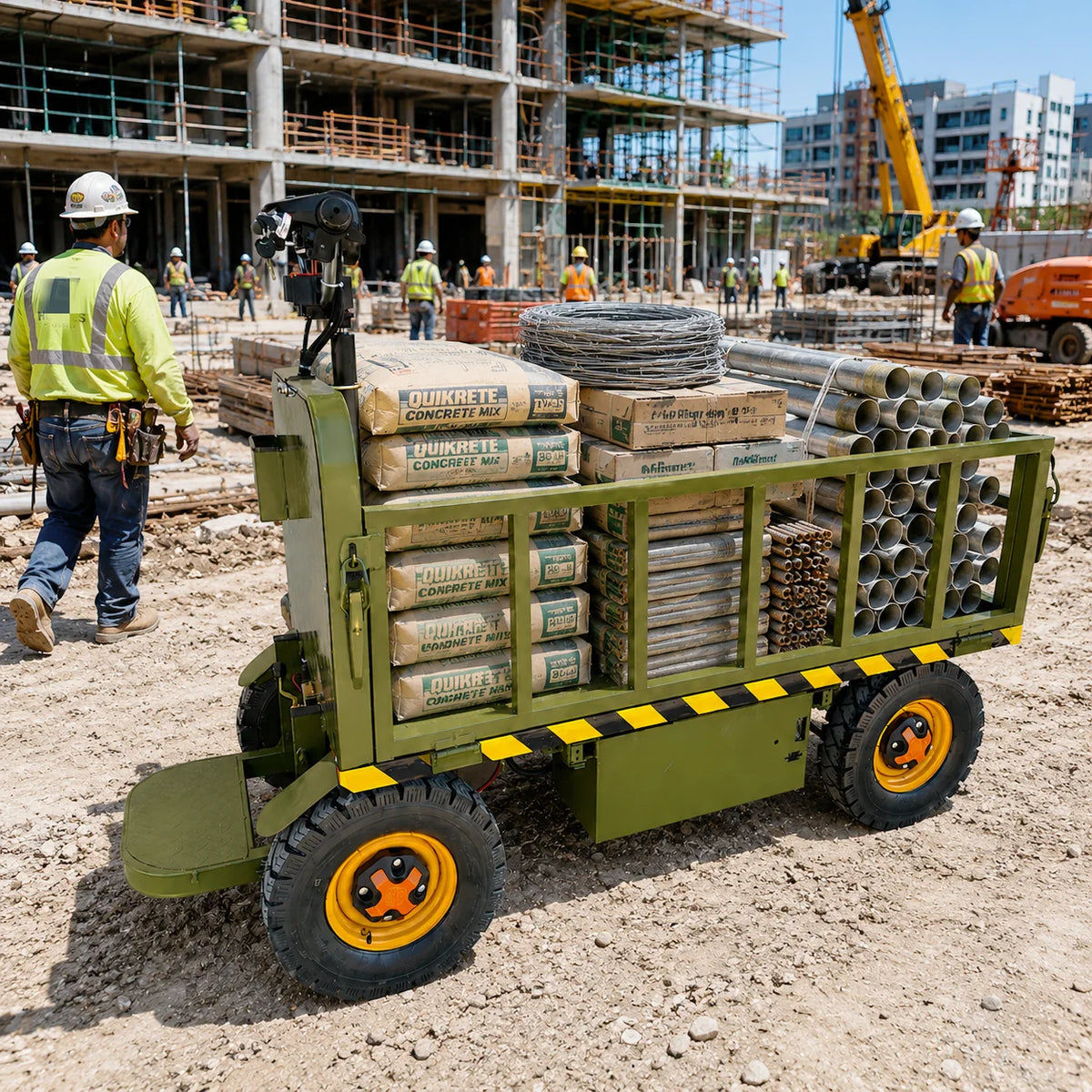 Electric Platform Wagon – 2,200 lb Capacity, 800W Motor, Warehouse & Logistics Cart