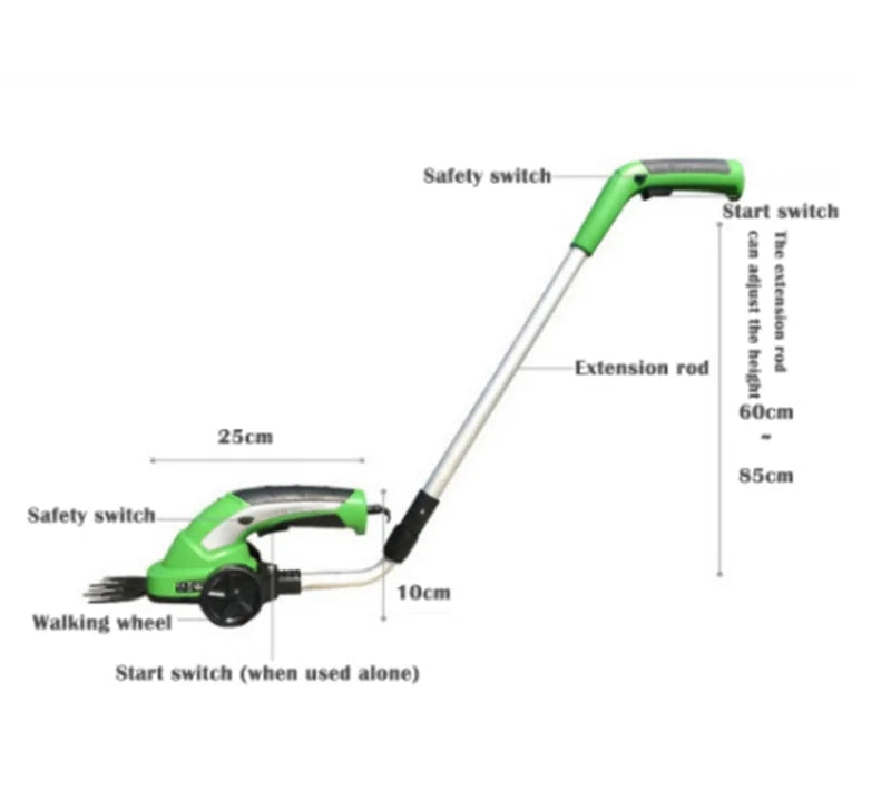Small Rechargeable Electric Lawn Mower – Portable Cordless Grass Trimmer