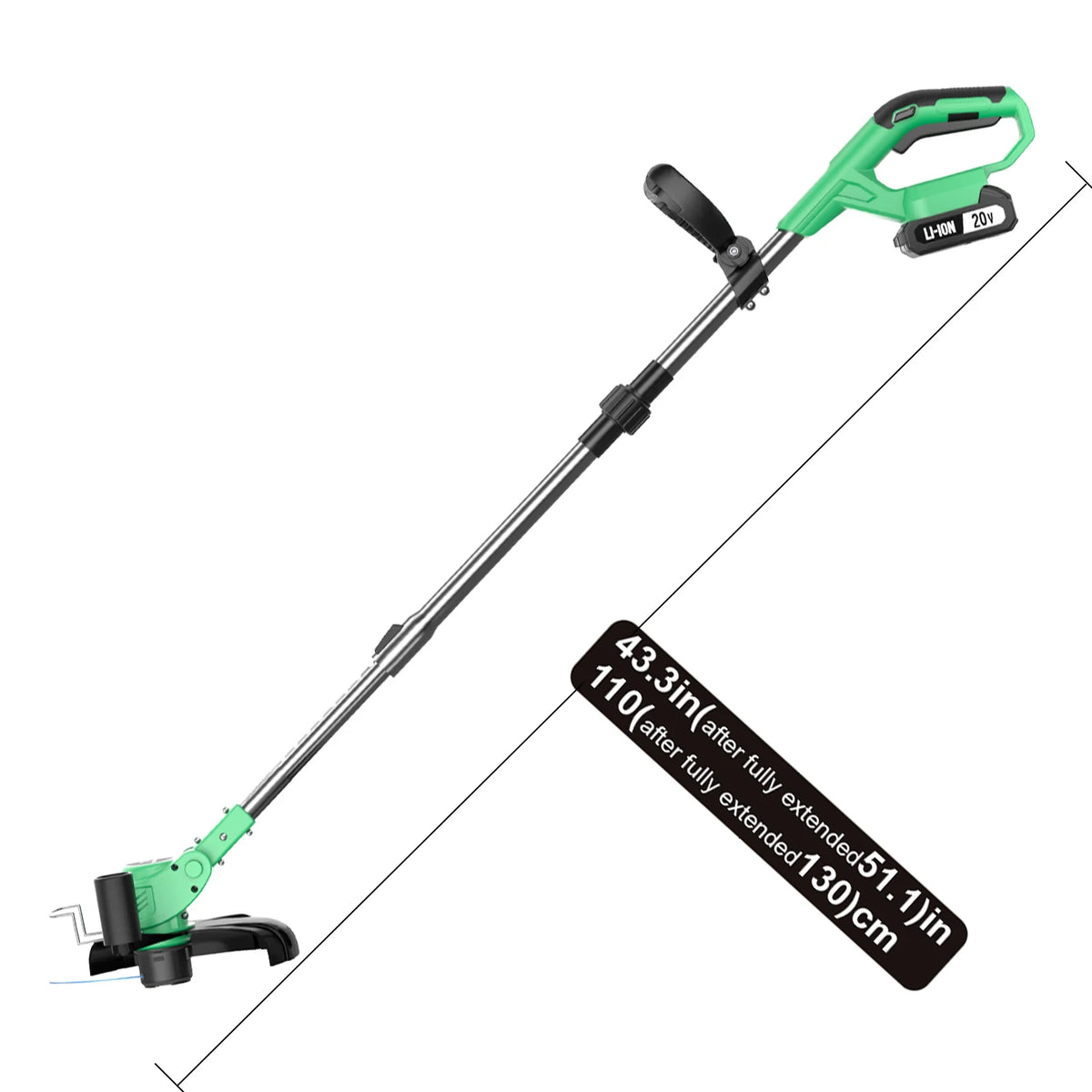 20V Cordless Electric Lawn Mower / Grass Trimmer – Folding, Height-Adjustable Handle