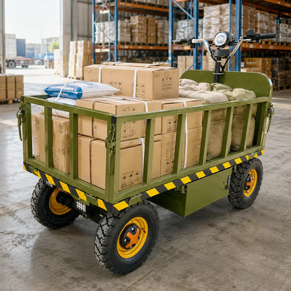 Electric Platform Wagon – 2,200 lb Capacity, 800W Motor, Warehouse & Logistics Cart